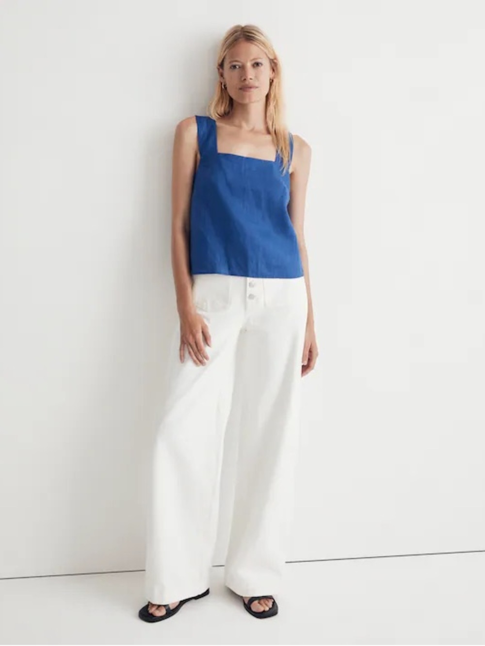 Madewell 100% Linen Cross-back Sleeveless Top